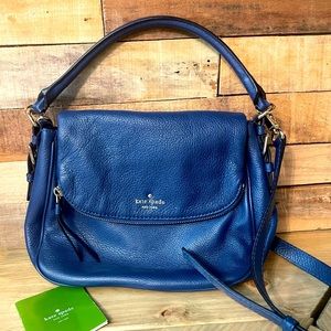 Kate Spade crossbody blue leather handbag